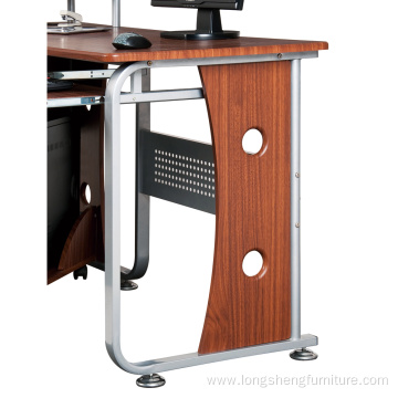 L shape office furniture computer desk with metal